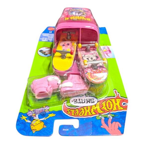 HOT WHEELS Skate Finger Board Bubble Hop Bunny Double Pack w/Case HWN49 NEW 2024 - Picture 4 of 8